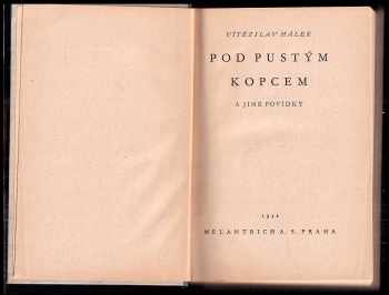 Vítězslav Hálek: Pod pustým kopcem