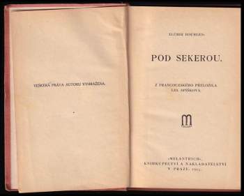 Élémir Bourges: Pod sekerou