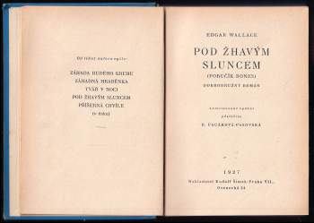 Edgar Wallace: Pod žhavým sluncem
