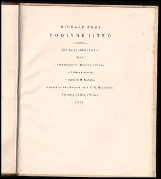 Richard Broj: Podivné jitro