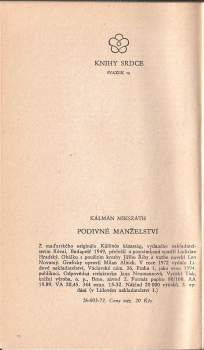 Kálmán Mikszáth: Podivné manželství