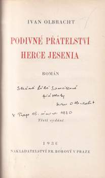 Ivan Olbracht: Podivné přátelství herce Jesenia