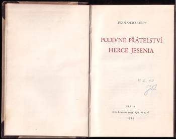 Ivan Olbracht: Podivné přátelství herce Jesenia