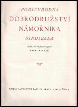 Pavel Eisner: Podivuhodná dobrodružství námořníka Sindibada