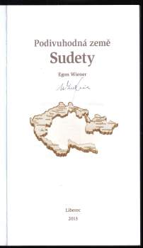 Egon Wiener: Podivuhodná země Sudety