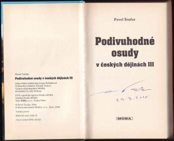Pavel Toufar: Podivuhodné osudy v českých dějinách III
