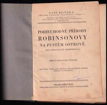 Gustav Adolf Gräbner: Podivuhodné příhody Robinsonovy na pustém ostrově