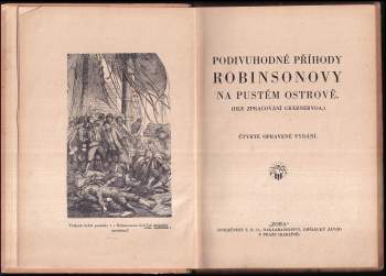 Gustav Adolf Gräbner: Podivuhodné příhody Robinsonovy na pustém ostrově