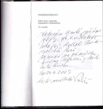 Karel Richter: Podkarpatští Rusíni v boji za svobodu