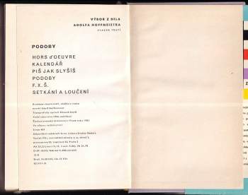 Adolf Hoffmeister: Podoby