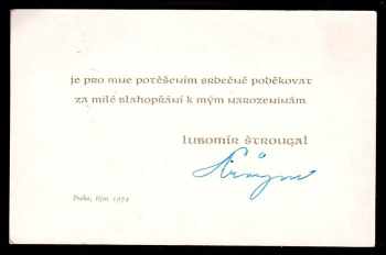 Podpis Lubomír Štrougal - PODPIS LUBOMÍR ŠTROUGAL - BÝVALÝ KOMUNISTICKÝ POLITIK - PREMIÉR