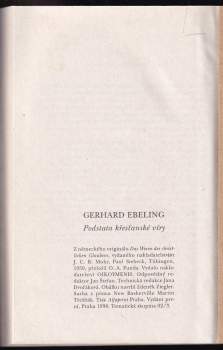 Gerhard Ebeling: Podstata křesťanské víry