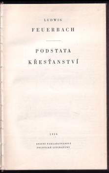 Ludwig Feuerbach: Podstata křesťanství