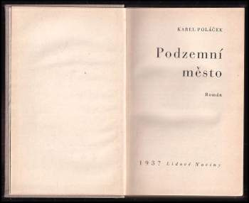 Karel Poláček: Podzemní město