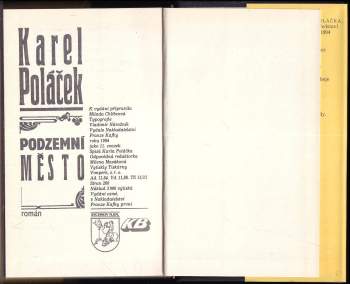 Karel Poláček: Podzemní město