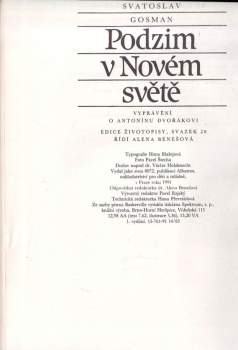 Svatoslav Gosman: Podzim v Novém světě