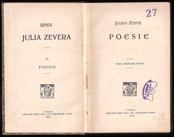 Julius Zeyer: Poesie