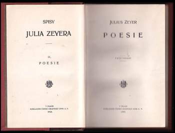 Julius Zeyer: Poesie