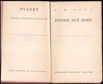 Antonín Matěj Píša: Poesie své doby