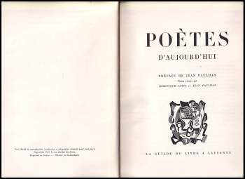 Jean Paulhan: Poetes d'aujourd'hui - Preface de Jean Paulhan.