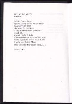 Jan od Kříže: Poezie
