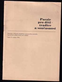 Poezie pro děti - tradice a současnost