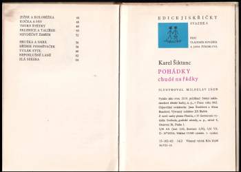 Karel Šiktanc: Pohádky chudé na řádky