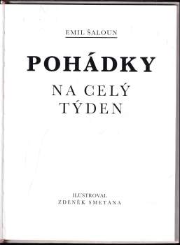 Emil Šaloun: Pohádky na celý týden