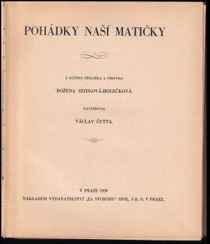Václav Čutta: Pohádky naší matičky