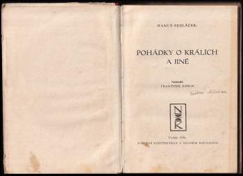 Hanuš Sedláček: Pohádky o králích a jiné