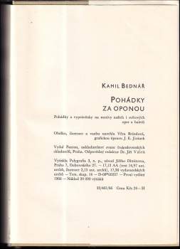 Kamil Bednář: Pohádky za oponou