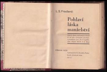 Lev Semenovič Fridland: Pohlaví, láska, manželství