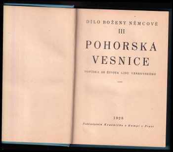 Božena Němcová: Pohorská vesnice