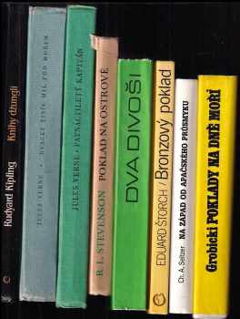 Jules Verne: KOMPLET Dobrodružné 8X Knihy džunglí + Dvacet tisíc mil pod mořem + Patnáctiletý kapitán + Dva divoši + Bronzový poklad + Poklad na ostrově + Na západ od Apačského průsmyku + Poklady na dně moří