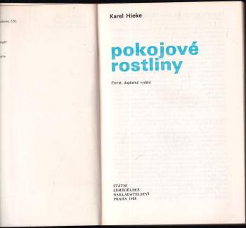 Karel Hieke: Pokojové rostliny