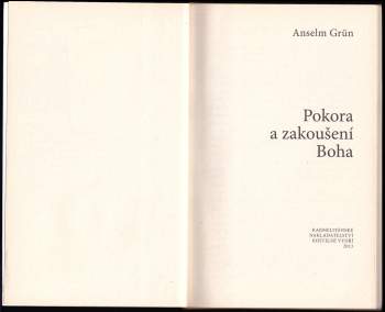 Anselm Grün: Pokora a zakoušení Boha