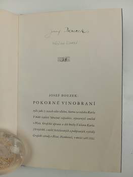 Josef Bouzek: Pokorné vinobraní