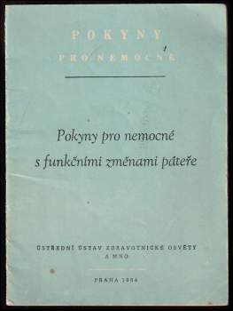 Pokyny pro nemocné s funkčními změnami páteře