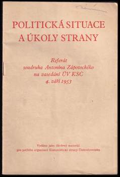 Politická situace a úkoly strany