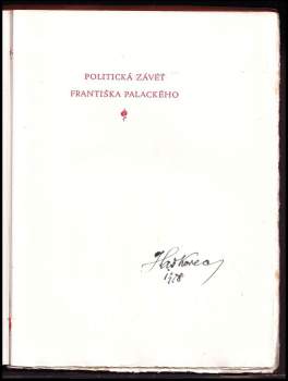 František Palacký: Politická závěť Františka Palackého