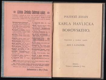 Karel Havlíček Borovský: Politické zásady Karla Havlíčka Borovského