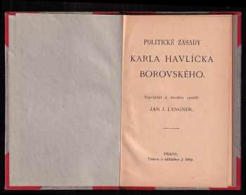 Karel Havlíček Borovský: Politické zásady Karla Havlíčka Borovského