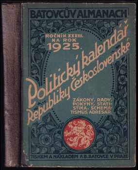 Batovcův Almanach, politický kalendář Československé republiky na rok 1927