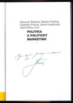 Bohumír Štědroň: Politika a politický marketing