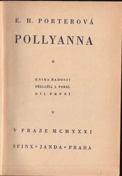 Eleanor H Porter: Pollyanna
