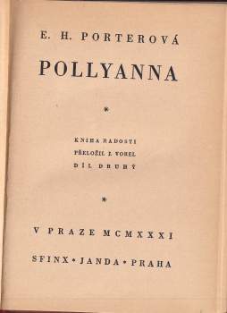 Eleanor H Porter: Pollyanna