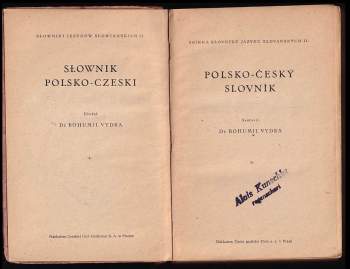 Bohumil Vydra: Polsko-český slovník
