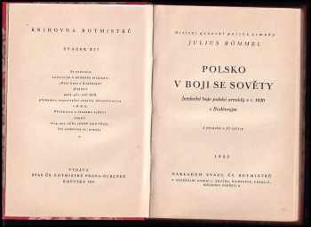 Juliusz Rómmel: Polsko v boji se Sověty - jezdecké boje polské armády v r 1920 s Buděnným. - OBÁLKA ZDENĚK BURIAN