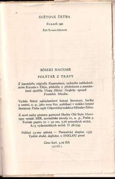 Sōseki Natsume: Polštář z trávy