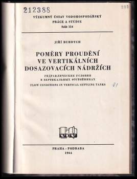 Jiří Burdych: Poměry proudění ve vertikálních dosazovacích nádržích